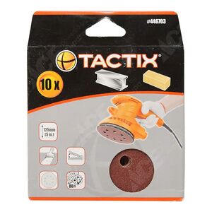 Tactix 10-Piece 80-Grit Sanding Disc Brown 125mm